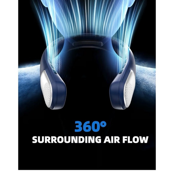Neck Fan, LED Display USB Rechargeable Portable Fan,360° Cooling Bladeless - Picture 7 of 7